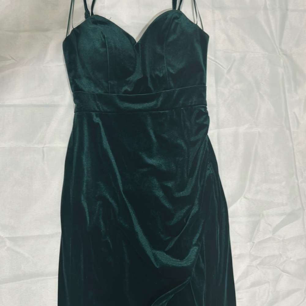 Midnight Doll dress. Size 5. Forrest green velvet. Floor length.